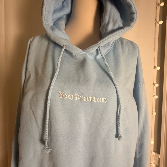 You Matter Unisex Hoodie XL Blue Motivational Graphic “But I Know I’m Strong” - Picture 4 of 10